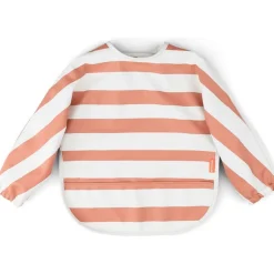 Bavoir manches longues 6-18 mois stripes papaye