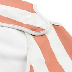Bavoir manches longues 6-18 mois stripes papaye