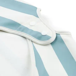 Bavoir manches longues 6-18 mois stripes bleu