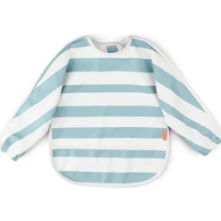 Bavoir manches longues 6-18 mois stripes bleu