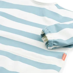 Bavoir manches longues 6-18 mois stripes bleu