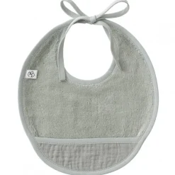 Bavoir naissance éponge vert de gris