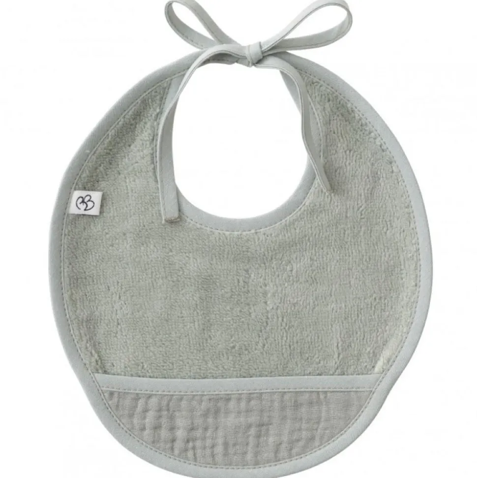 Bavoir naissance éponge vert de gris