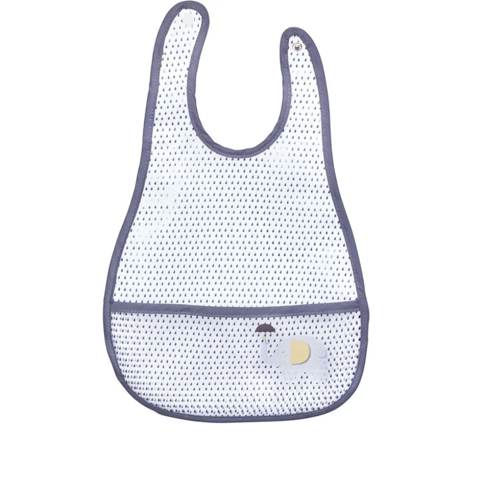 Bavoir plastifié babyfan gris clair