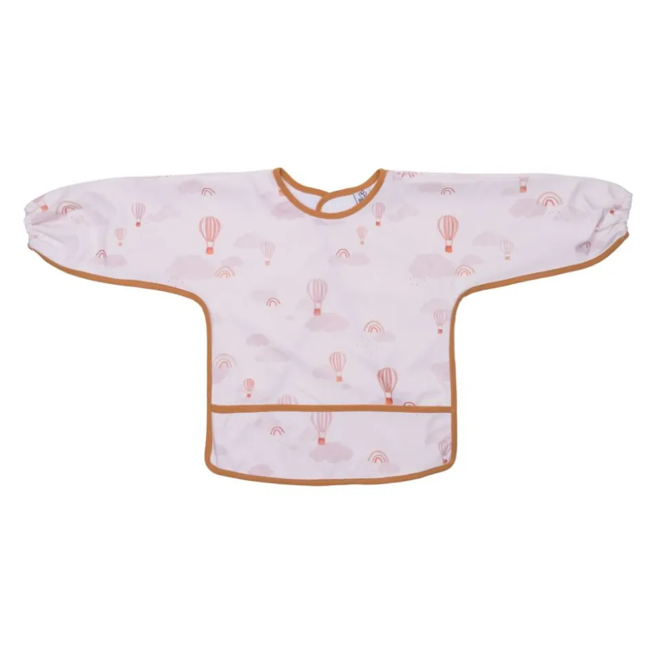 Bavoir tablier col claudine imperméable - montgolfières 6/24 mois