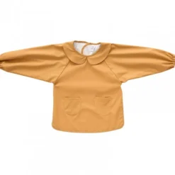 Bavoir tablier col claudine imperméable - uni camel 6/24 mois