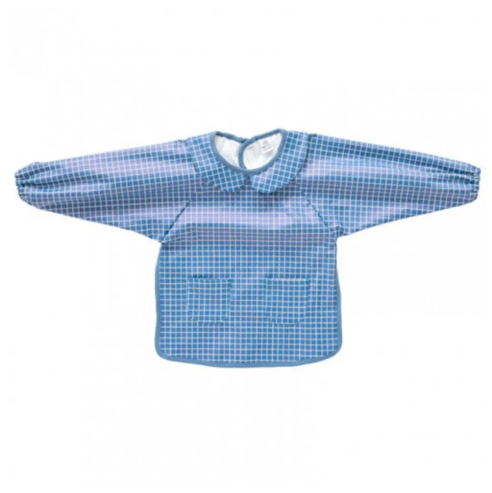 Bavoir tablier col claudine imperméable - carreaux 6/24 mois