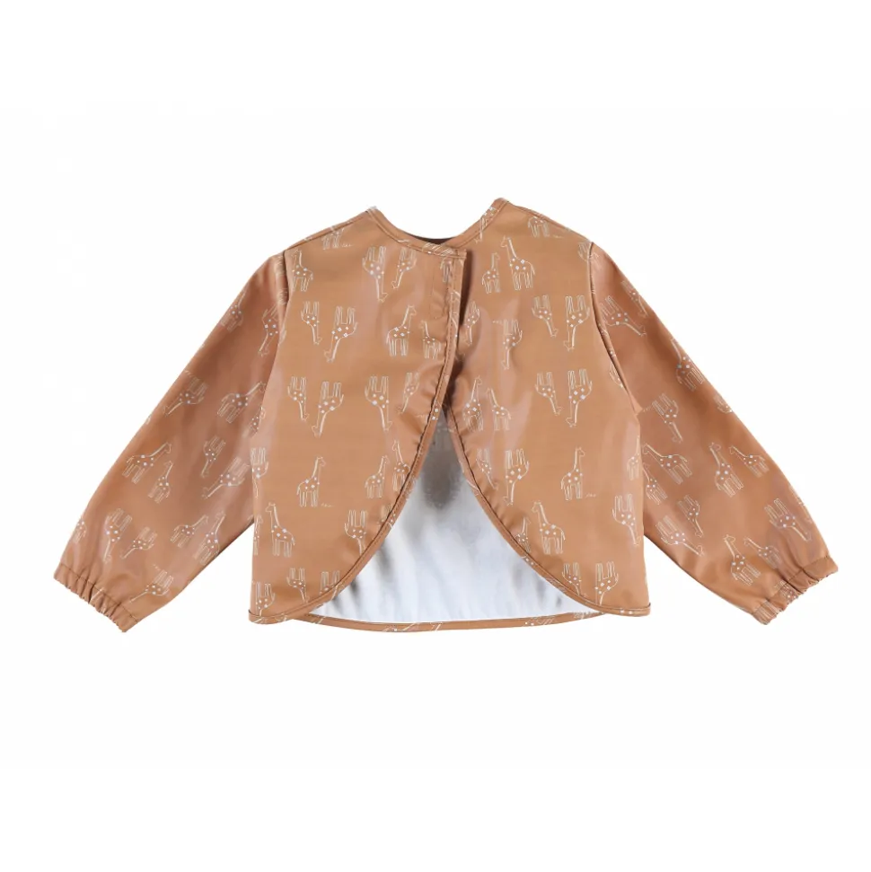 Bavoir tablier ocre motif girafe