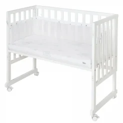 Berceau cododo 3 en 1 blanc avec matelas et barrière en maille