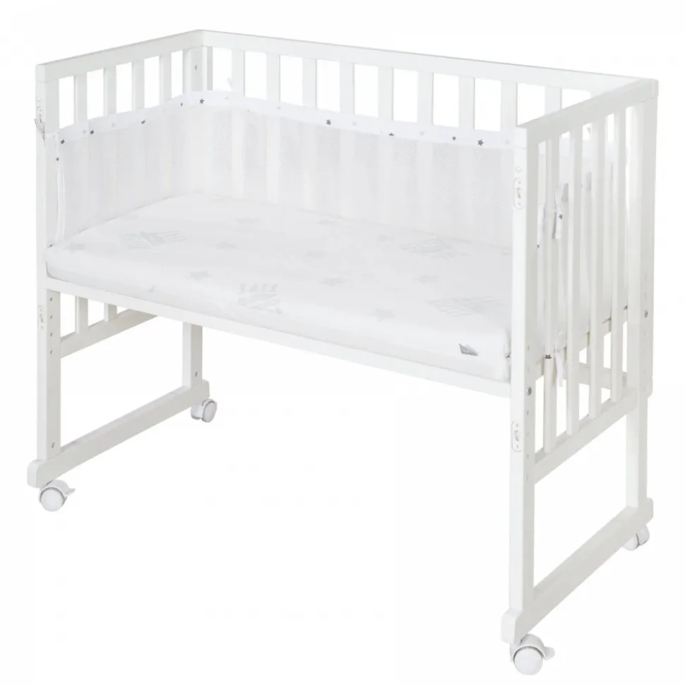 Berceau cododo 3 en 1 blanc avec matelas et barrière en maille