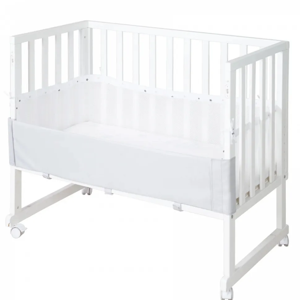 Berceau cododo 3 en 1 blanc avec matelas et barrière en maille