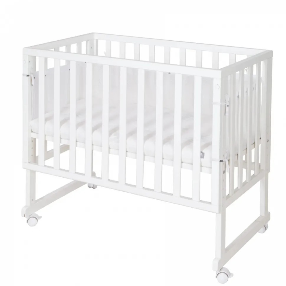 Berceau cododo 3 en 1 blanc avec matelas et barrière en maille
