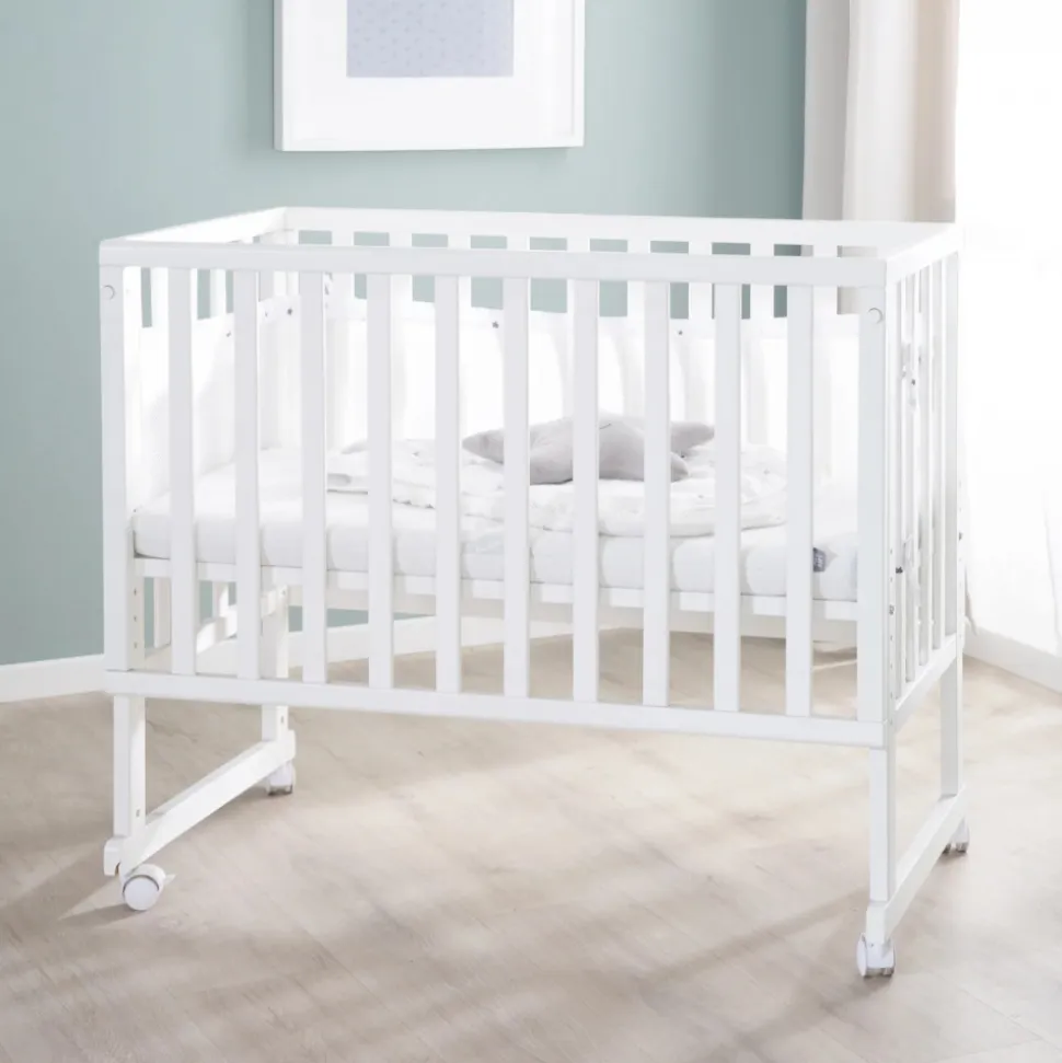 Berceau cododo 3 en 1 blanc avec matelas et barrière en maille