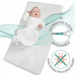 Berceau cododo 3 en 1 blanc avec matelas et barrière en maille
