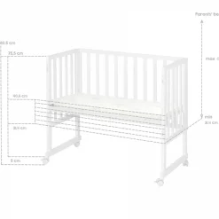 Berceau cododo 3 en 1 blanc avec matelas et barrière en maille
