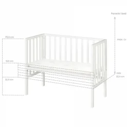 Berceau cododo 2 en 1 bois blanc avec matelas