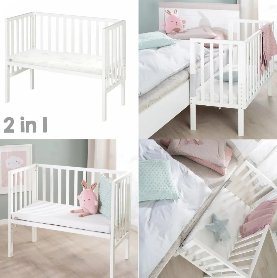 Berceau cododo 2 en 1 bois blanc avec matelas