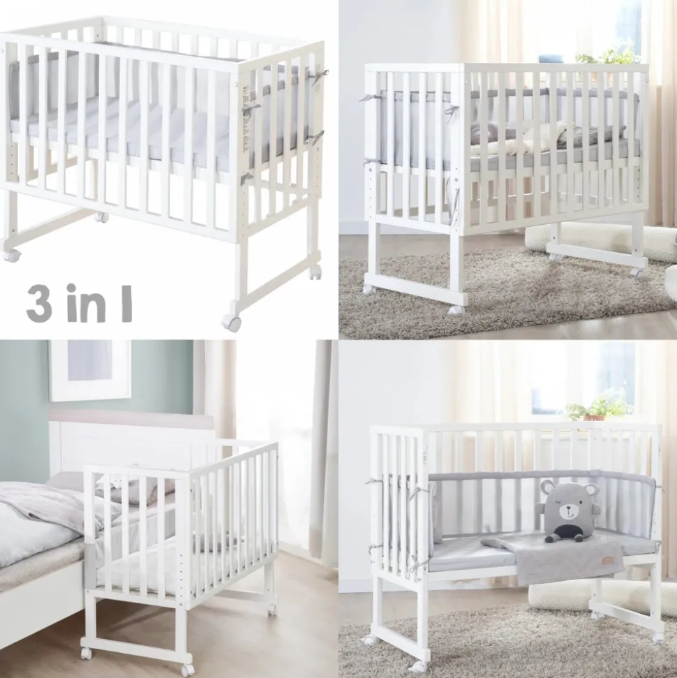 Berceau cododo 3 en 1 bois blanc avec matelas et nid