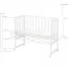 Berceau cododo 3 en 1 bois blanc avec matelas