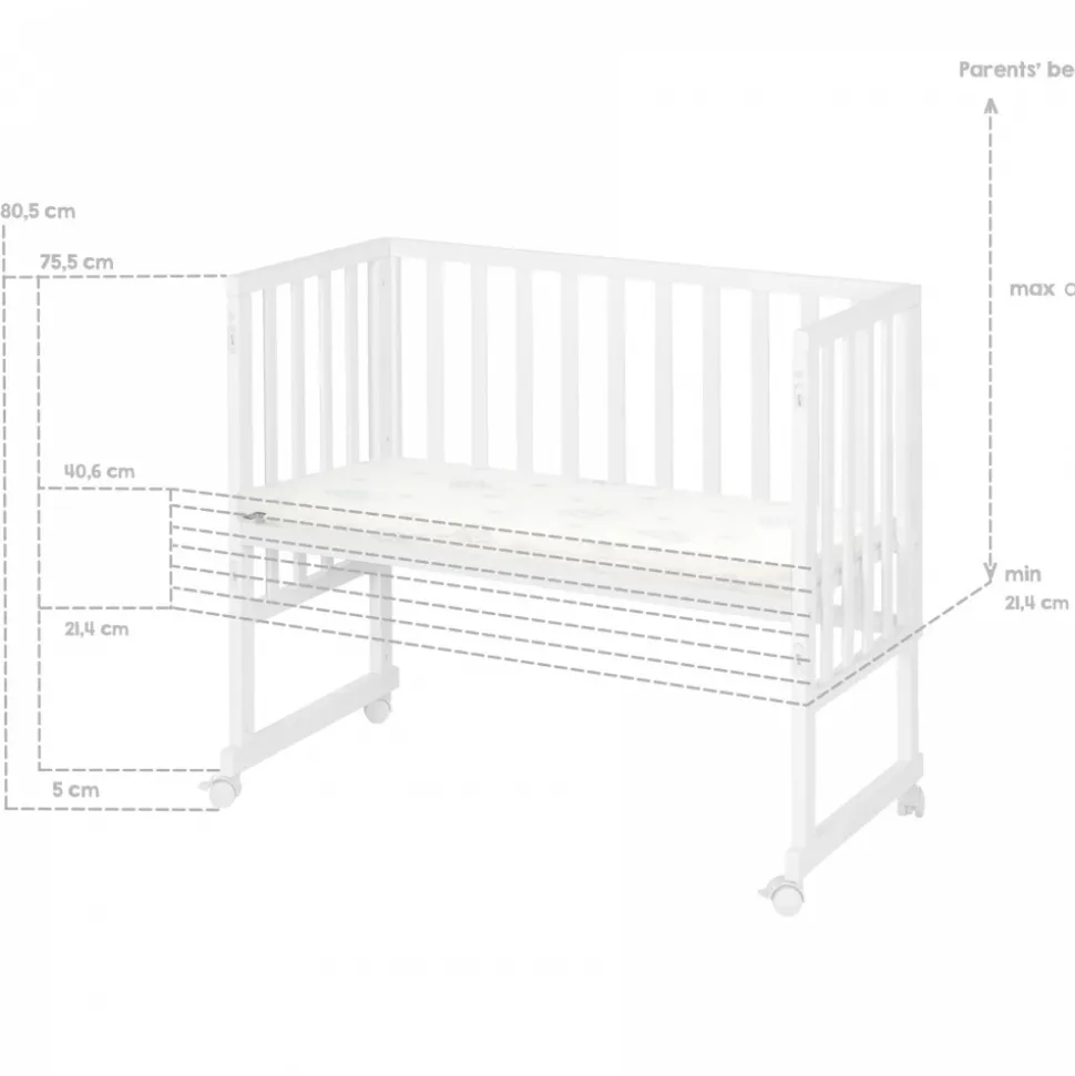 Berceau cododo 3 en 1 bois blanc avec matelas