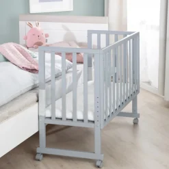 Berceau cododo 3 en 1 bois gris avec matelas et nid