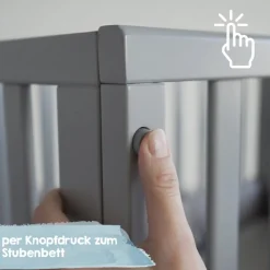 Berceau cododo 3 en 1 bois gris avec matelas et nid