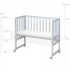 Berceau cododo 3 en 1 bois gris avec matelas et nid