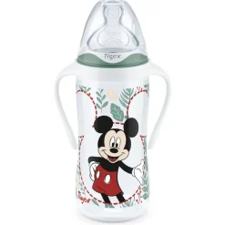 Biberon col large 300ml 6mois et plus avec poignée mickey