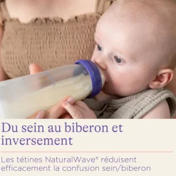 Biberon en verre avec tétine naturalwave 160ml
