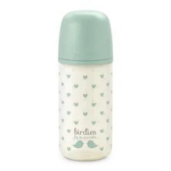 Biberon en verre bébé 240 ml avec tétine sx pro birdies vert