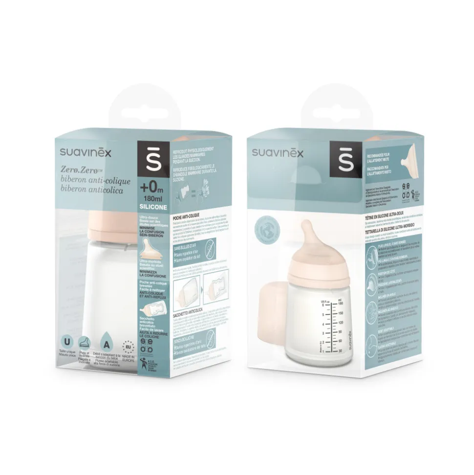 Biberon 180 ml anti-colique spécial allaitement zerø.zerø fair