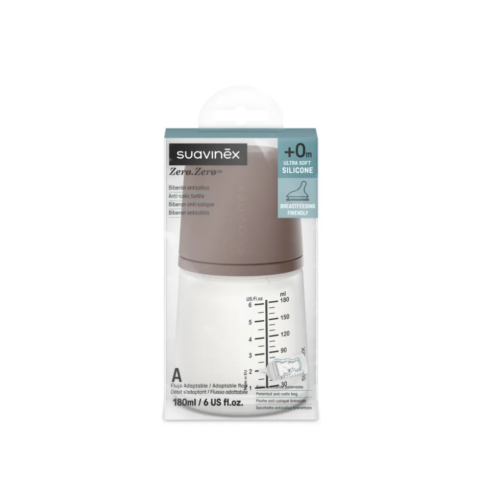 Biberon 180 ml anti-colique spécial allaitement zerø.zerø deep
