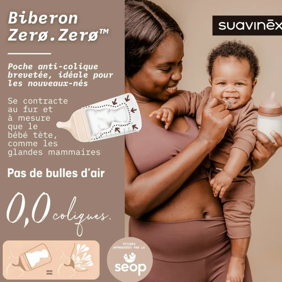 Biberon 180 ml anti-colique zerø.zerø débit lent deep