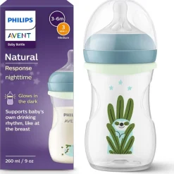 Biberon natural response 260 ml avec anneau phosphorescent