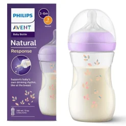 Biberon natural response 260 ml feuilles