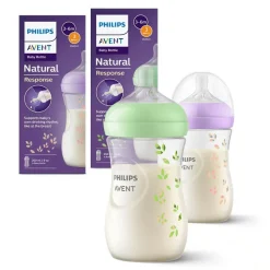 Biberon natural response 260 ml feuilles