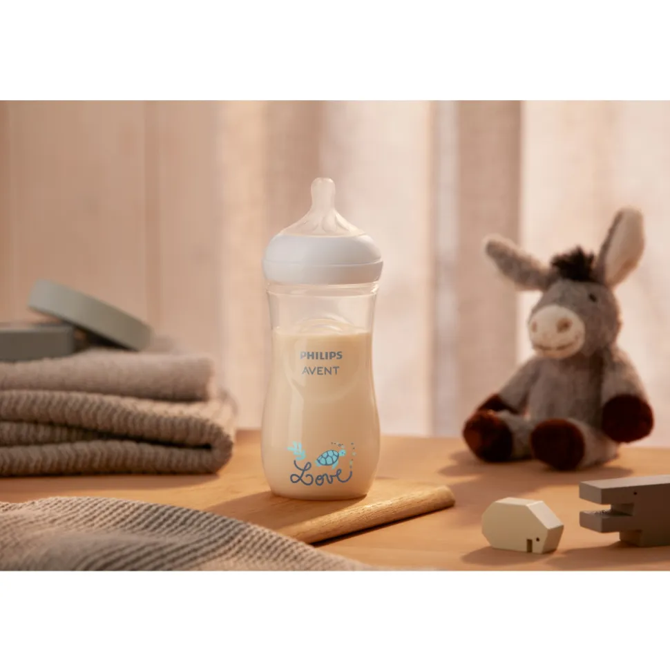 Biberon natural response 330 ml imprimé love