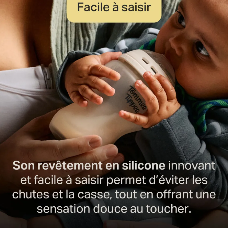 Biberon natural start verre avec protection silicone, 260ml - lot de 2