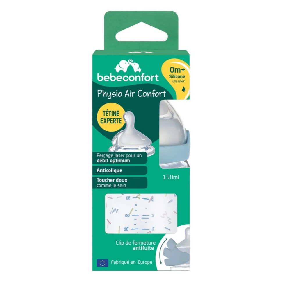 Biberon pp physio air confort 150 ml memphis/blue