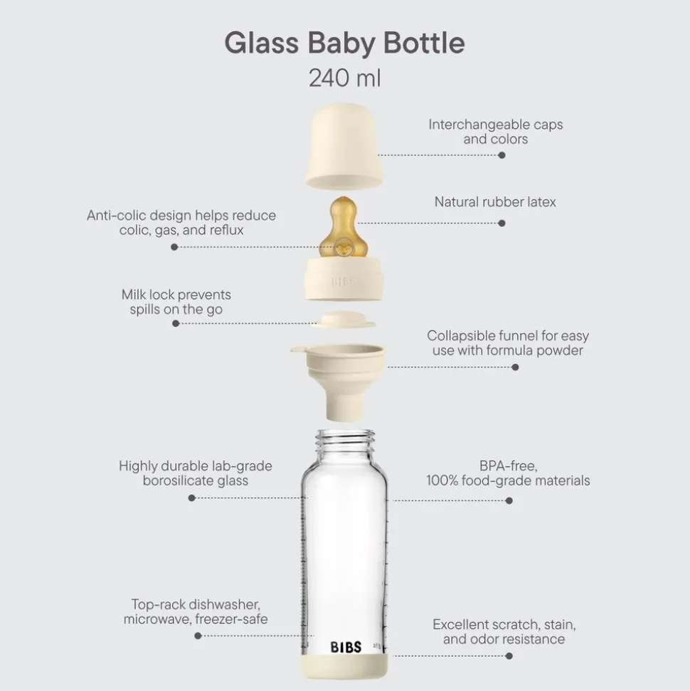 Biberon verre 240ml bibs