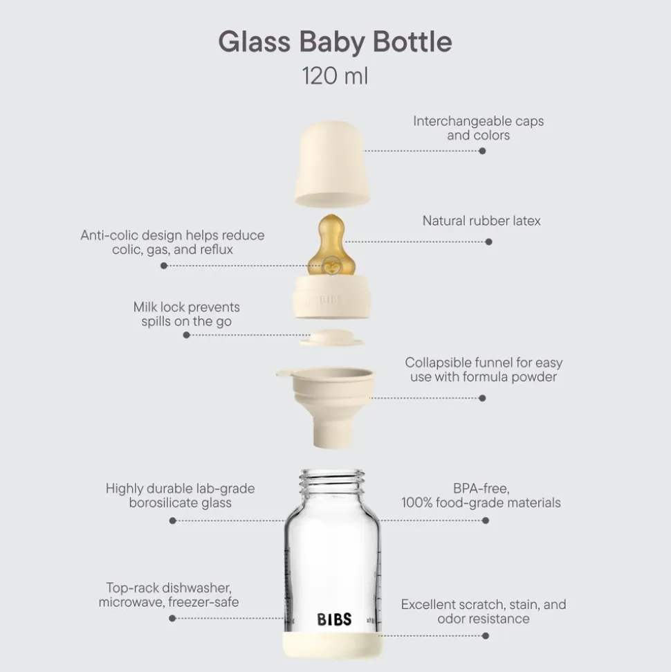 Biberon verre 120ml bibs