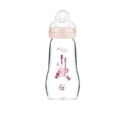 Biberon verre 260 ml rose