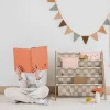 Bibliothèque enfant damier beige