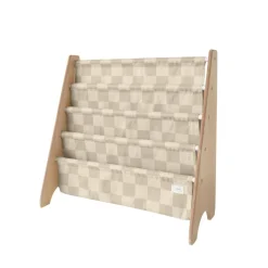 Bibliothèque enfant damier beige