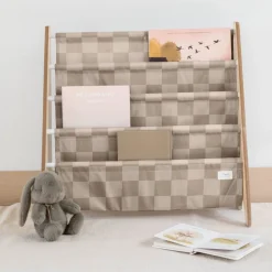 Bibliothèque enfant damier beige