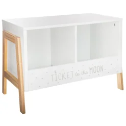 Bibliothèque enfant double casier blanc et bois
