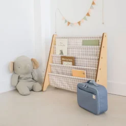 Bibliothèque enfant vichy beige