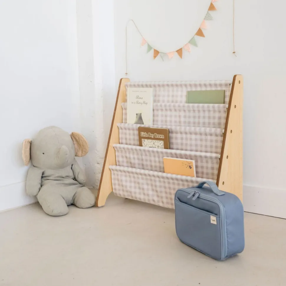Bibliothèque enfant vichy beige