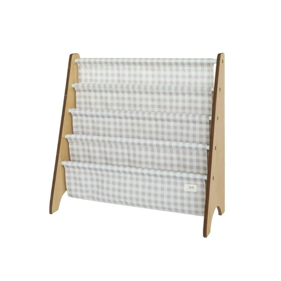 Bibliothèque enfant vichy beige