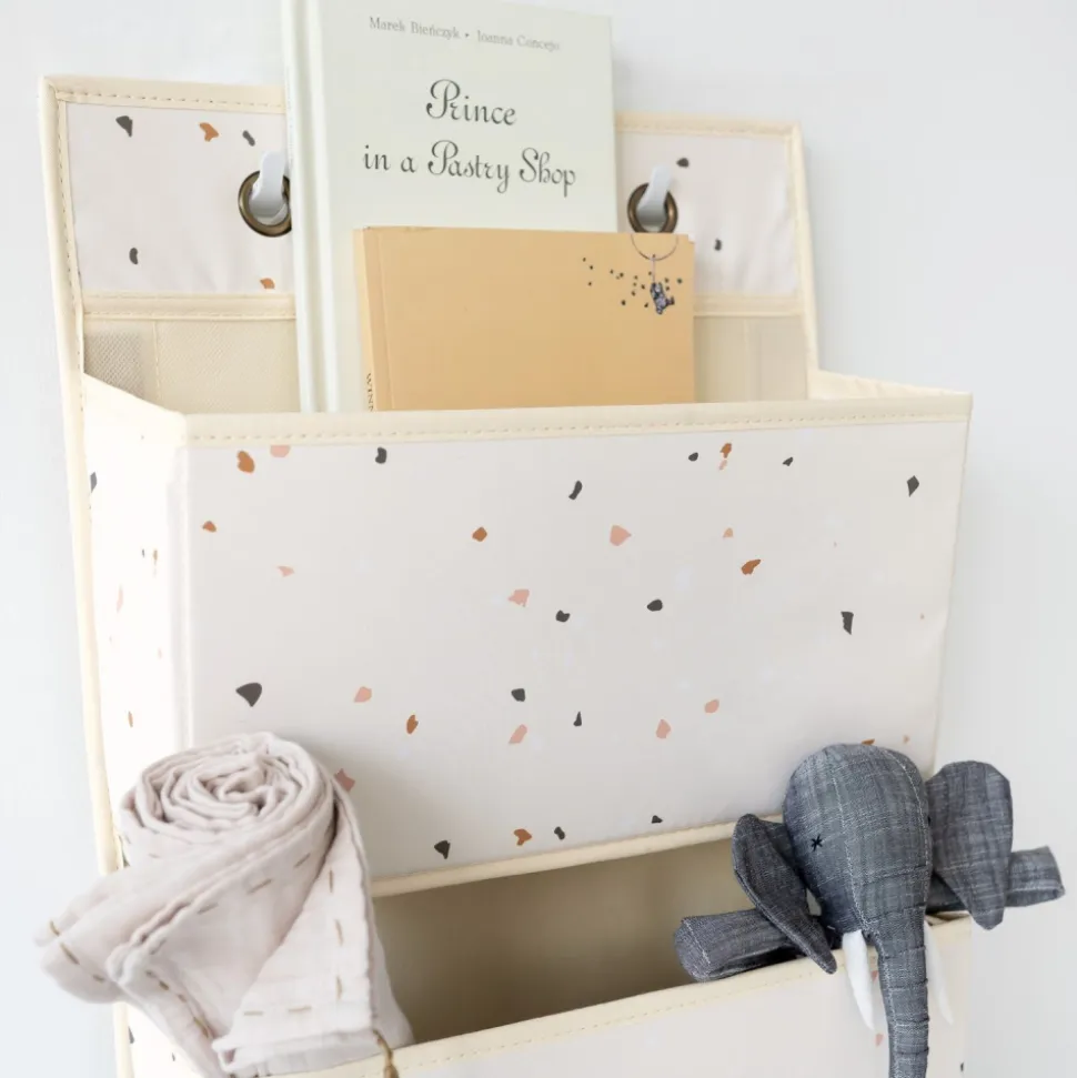 Bibliothèque murale enfant terrazzo crème